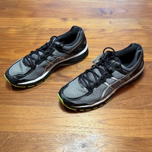 Asics Gel‎ Kayano 22 Men's Size 12 Charcoal/Silver/Lime New with Box - Picture 2 of 8